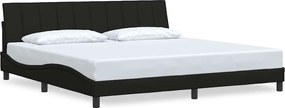 vidaXL fekete szövet ágykeret matrac nélkül Hanko 200 x 200 cm