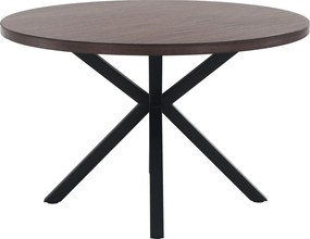 Étkezőasztal, sötét tölgy/fekete, átmérő 120 cm, MEDOR