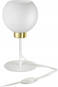 Éjjeli Asztali Lámpa Dekoratív Fehér Üveg Gömb White Glass L1 Led E27