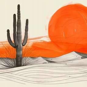 Poszter 90x90cm Saguaro kaktusz