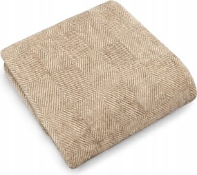 Meleg Puha Takaró Csíkos Téglalapokkal 140x200 MrTowel 400g/m2 Bézs
