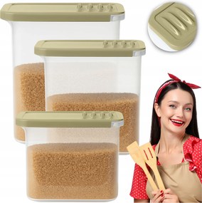 Ételtároló Edények Ömlesztett Termékek 1/1,5/2,5 L Műanyag Liszt Tészta