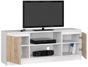 TV asztal Dariel  (fehér + szonoma tölgy). Akció -12%. 1069407