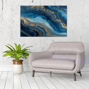 Kép - Kék márvány absztrakció (90x60 cm)