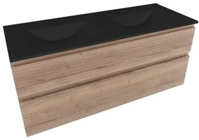Naturel Savona Fürdőszobaszekrény mosdóval, 2 fiókos 118x53x44,8 cm matt Halifax tölgy SAVONA2120DHC