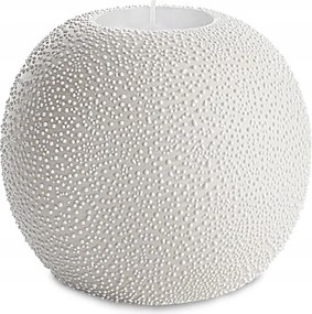 Dekorációs gyertyatartó Riso 9x8 krémszínű gömb alakú, harmatcsepp hatású