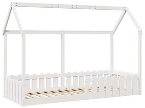 fehér tömör fenyőfa házikó gyerekágykeret 80 x 200 cm