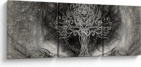 Kép - Az élet fája (órával) (90x30 cm)