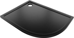Mexen Flow félköríves aszimmetrikus vékony bal 90 x 80 cm, fekete matt - 46Q708090L