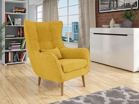 LEVI design füles fotel - sárga