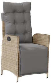 3 részes vegyes bézs polyrattan kerti étkezőgarnitúra párnákkal