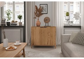 Natúr színű tölgyfa szekrény 95x80 cm Twig – The Beds