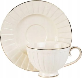 Lisszabon Csésze Csészealjjal 1+1 230ml Ekrü Finom Ajándék