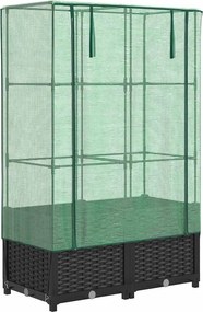 vidaXL rattan megjelenésű magaságyás melegháztakaróval 80x40x138 cm