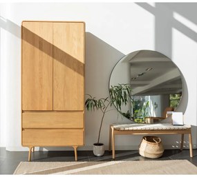 Fehér-natúr színű pad Klupa - Gazzda