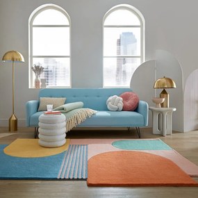 Kék kézi szövésű gyapjú szőnyeg 150x240 cm Lozenge Bright Multi – Flair Rugs
