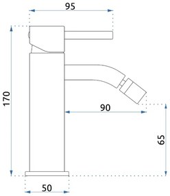 REA-B4702 - LUNGO bidé csaptelep 17 cm, szálcsiszolt arany