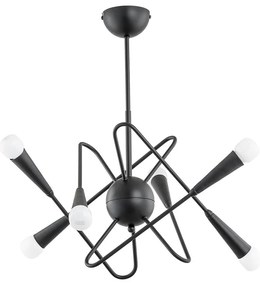 Csillár rúdon APPER 6xE14/10W/230V fekete