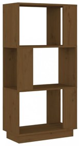mézbarna tömör fenyőfa könyvszekrény/térelválasztó 51x25x101 cm