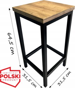 Hoker Zsámoly Fém Konyhai Bárszék Loft 64,5cm Lengyel Gyártás