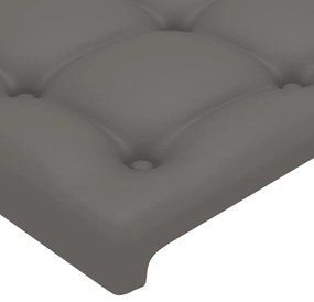 szürke műbőr LED-es fejtámla 147x16x118/128 cm