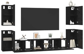 TV szekrény garnitúra 7 pcs Musta tammi 60 x 30 x 30 cm Faanyag