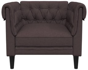 sötétbarna szövet Chesterfield kanapé