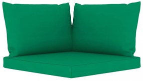3 db zöld szövet raklapkanapé-párna