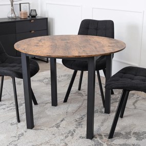 Étkezőasztal 100 cm méretben, rusztikus tölgy/fekete színben TEO