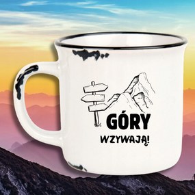 Bögre Fehér Retro Vicces Ajándék Hegyek Hívnak