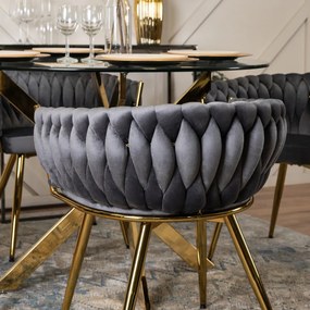 Elegáns Szürke Étkezőszék Arany Lábbal. CAPRI