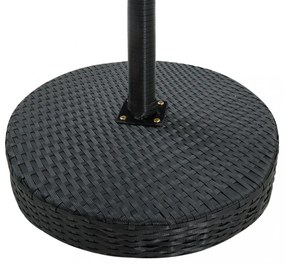 3 részes fekete polyrattan kültéri bárszett párnákkal