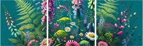 Kép - Mezei virágok (órával) (90x30 cm)