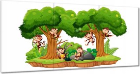 Vászonkép 60x30 Játékos majmok a dzsungelben