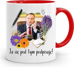 Piros Elnöki Bögre Andrzej Duda Pis Egészség felirattal