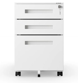 Fém gurulós konténer íróasztal alá KATE 390 x 600 x 500 mm, fehér