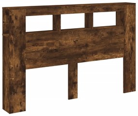 sonoma tölgy színű szerelt fa LED-es fejtámla 160x18,5x103,5 cm