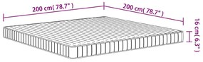 vidaXL közepesen puha habmatrac 200x200 cm