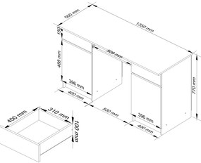 PC asztal Aranandose (fehér + fényes fehér). 1117069