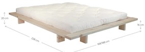 Borovi fenyő franciaágy ágyráccsal 160x200 cm Japan – Karup Design