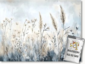 Fotótapéta Flizelina Természet Mező Rét Fű Virágok Pasztell 368x254 ragasztó