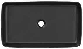 Eros SLIM 2 - PULTRA ültethető - Top Counter - porcelán mosdó - MATT FEKETE - 61 x 35 x 11 cm