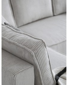 Fehér kordbársony kinyitható sarokkanapé (bal oldali-U alakú) Brave Dave – Miuform