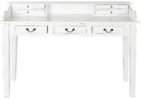Vintage íróasztal fa 150x57x100 cm antik fehér