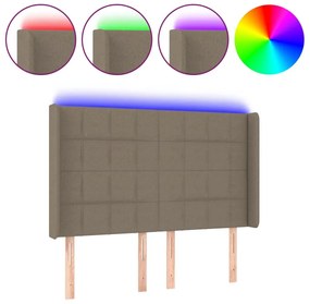 tópszínű szövet LED-es fejtámla 147x16x118/128 cm