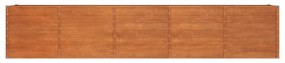 rozsda színű corten acél kerti magaságyás 400 x 80 x 77 cm