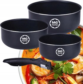 Mg Home Clever Kitchen Edénykészlet 3 Db-os, Levehető Fogantyúval, Gáz Indukciós