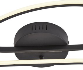 Design mennyezeti lámpa matt fekete 65 cm 3 lépésben dimmelhető 2-lámpás - Pepe