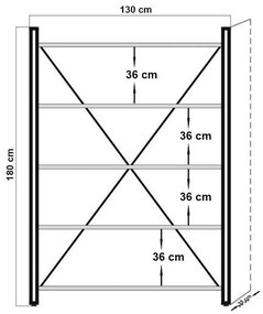 Cosmo Fix Black and Atlantic Pine polc, L