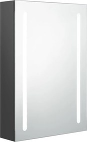 vidaXL szürke LED-es tükrös fürdőszobaszekrény 50 x 13 x 70 cm